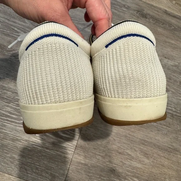 Rothy's The Lace Up sneakers in a cream/vanilla color with gum outsoles - Picture 5 of 12